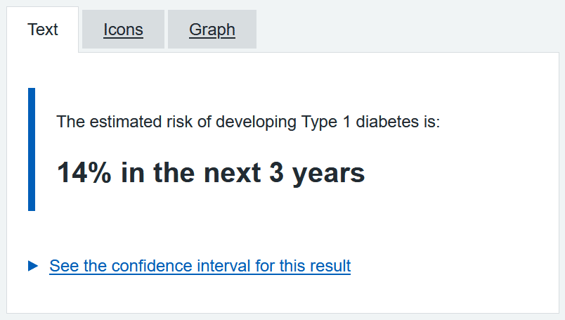 Type1Diabetes tool textual results